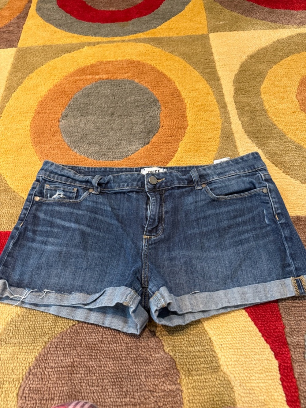 Paige Premium Jeans Jimmy Jimmy Denim Jean Shorts cuffed Low Rise Size 31 Waist